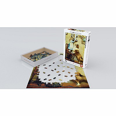 Little Girl and Her Sheltie by Charles Burton Barber 1000-Piece Puzzle