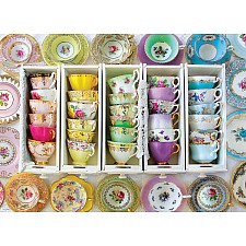 Colorful Tea Cups. Photo by Alison Henley from The Vintage Table. 1000-Piece Puzzle 