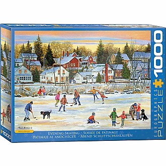 Winter Wonderland Puzzles - Evening Skating by Patricia Bourque
