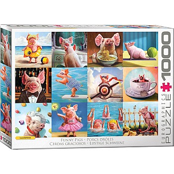 Funny Pigs by Lucia Hefferman (1000 pc puzzle - Funny Animals)