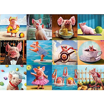 Funny Pigs by Lucia Hefferman (1000 pc puzzle - Funny Animals)