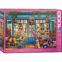 Books  and Coffee 1000-Piece Puzzle Puzzle