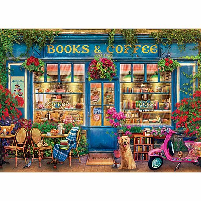 Books  and Coffee 1000-Piece Puzzle Puzzle