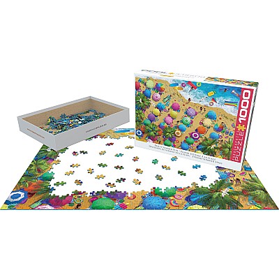 Beach Summer Fun 1000-Piece Puzzle Puzzle