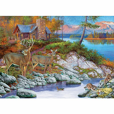 Cabin Visitors by Hayden Lambson 1000-Piece Puzzle Puzzle