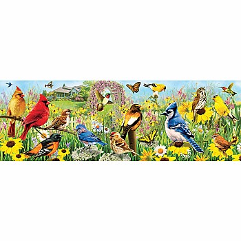 Backyard Birds Panoramic by Greg Giordano 1000-Piece Puzzle.