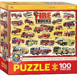 100 Piece Charts for Kids - Fire Trucks