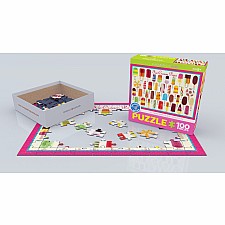 Sweetest Puzzle 100 pc Puzzle - Ice Cream Pops - Kids Sweets