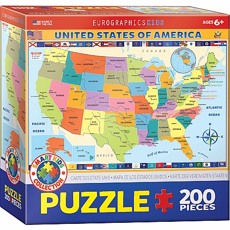 Map of the United States of America 200-Piece Puzzle