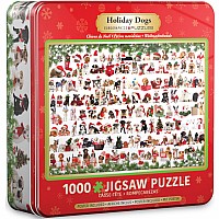 1000 pc Holiday Dogs Tin puzzle