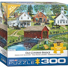 300 pc - XL Puzzle Pieces - Old Covered Bridge by Bob Fair