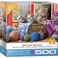 500 pc - Large Puzzle Pieces - Knittin' Kittens