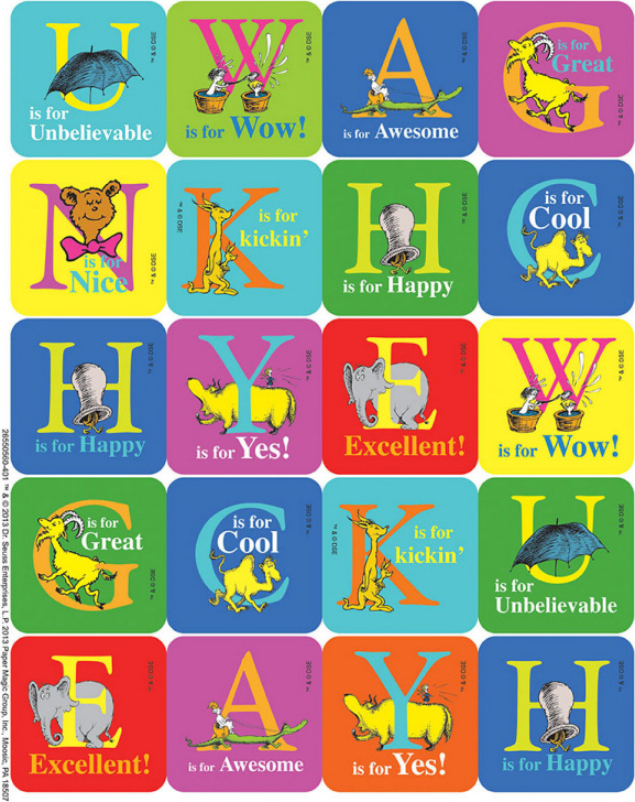 Dr. Seuss ABC Stickers - Theme from Eureka School Supplies - School Crossing