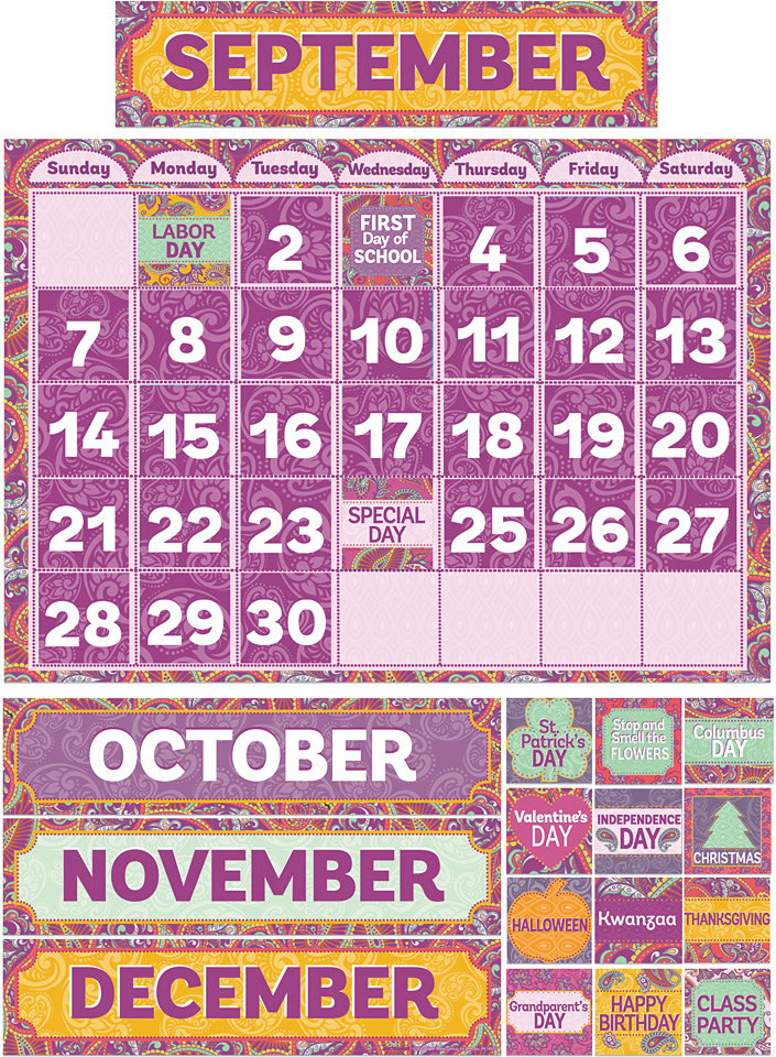 Positively Paisley Calendar Bulletin Board Sets Givens Books And