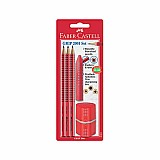 Grip 2001 Set-Red Graphite pencils, eraser, sharpener