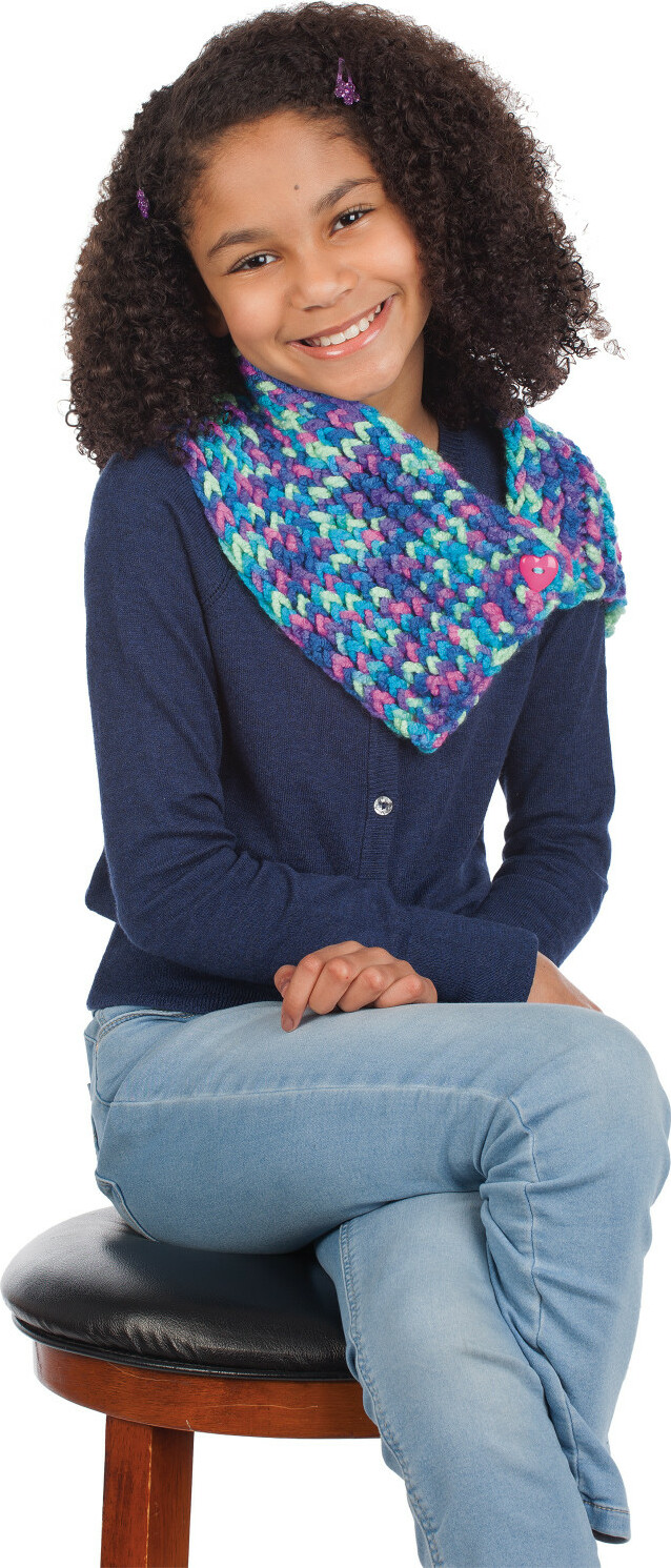 Creativity for Kids Quick Knit Button Scarf - Kids Knitting Kit for  Beginners, Arts and Crafts for Ages 8-12+, Rainbow Yarn