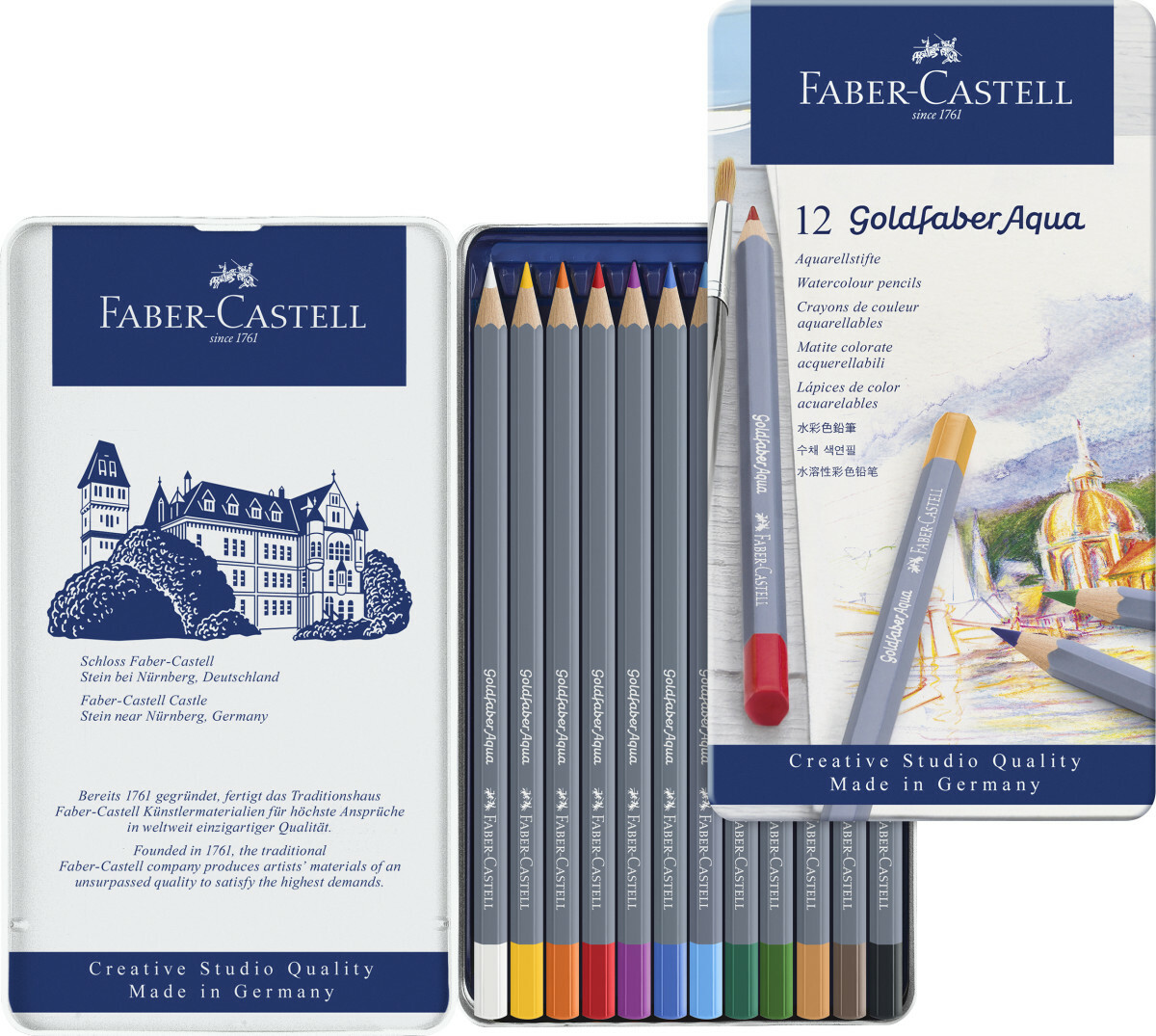 Goldfaber Aqua Watercolor Pencils - Tin of 12