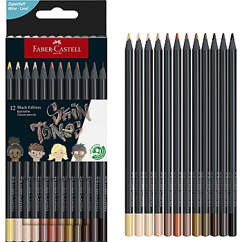 Black Edition Skin Tones Box, 12Ct Color Pencils 