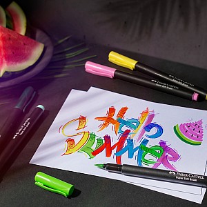 20Ct Felt Tip Brush Pen Black Edition Box