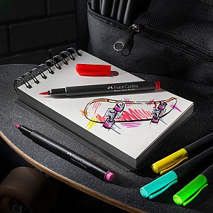 20Ct Felt Tip Brush Pen Black Edition Box