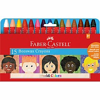 Faber Castell World Colors - 15Ct Beeswax Crayons
