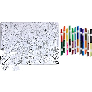 Color by Number Puzzle - Camping