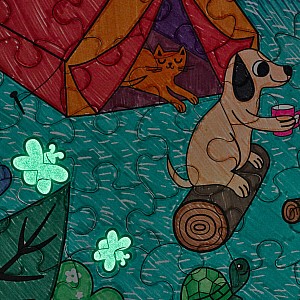 Color by Number Puzzle - Camping