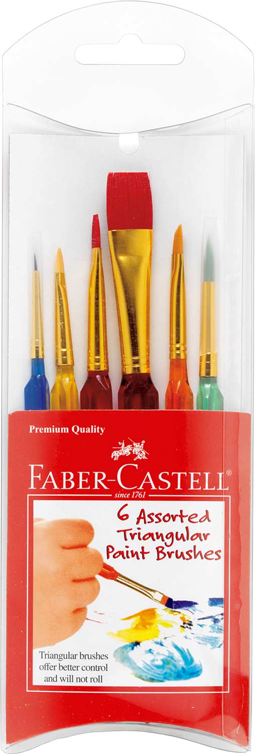 Ready 2 Learn Triangle Grip Paint Brushes, 1 Size, 6 Per Set, 2