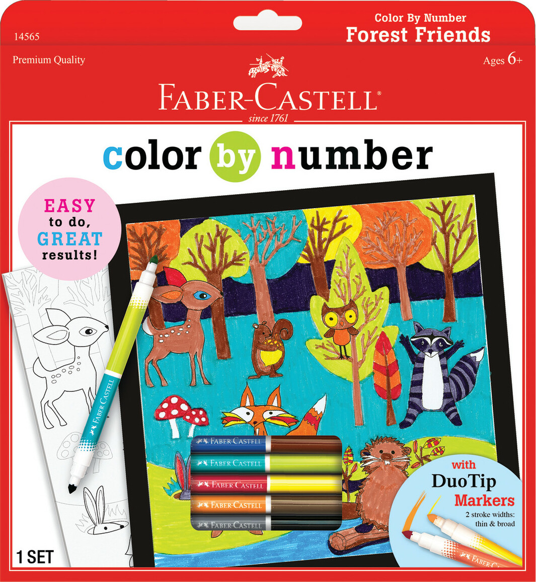 Color By Number with Markers Forest Friends - Faber Castell - Dancing Bear  Toys