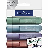 Highlighter Textliner Wallet of 4 Metallic Colors