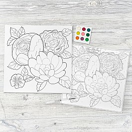 Watercolor Paint by Number Bold Floral