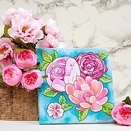 Watercolor Paint by Number Bold Floral