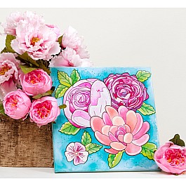 Watercolor Paint by Number Bold Floral