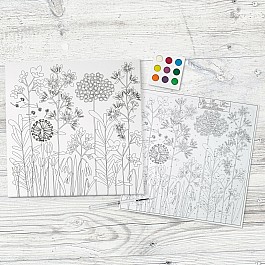 Watercolor Paint by Number Farmhouse Floral