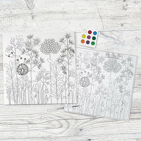 Watercolor Paint by Number Farmhouse Floral