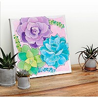 Watercolor Paint by Number Succulents