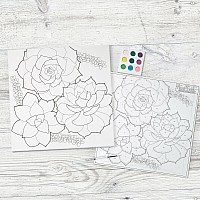 Watercolor Paint by Number Succulents