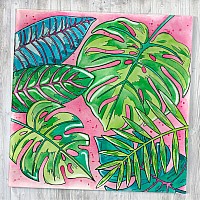 Watercolor Paint by Number Tropical