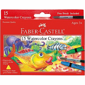 15 CT Watercolor Crayons With Free Brush