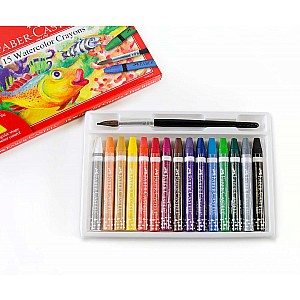 Watercolor Crayons with Brush 15-pack