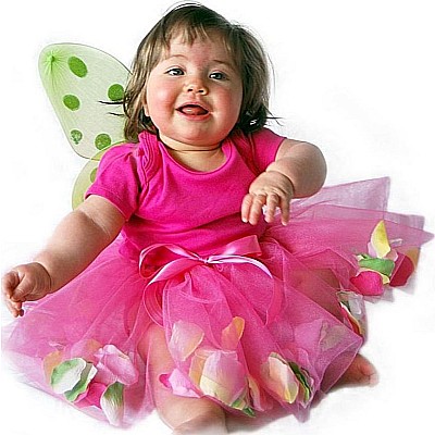 Fairy Flower Tulle Skirt - Hot Pink - Small (Toddler)