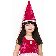 Fairy Princess Hat with Sequin Trim - Fuchsia