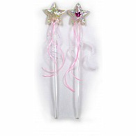 Star Wand with Heart Jewel and Ribbons - Crystalline and Crystalline