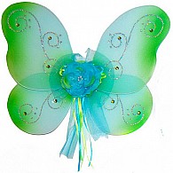 Twirly Fairy Wings - Turquoise with Green