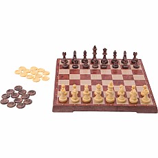 Rustik Foldable Magnetic Peachwood Chess / Checkers