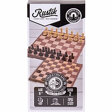 Rustik Foldable Magnetic Peachwood Chess / Checkers