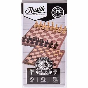 Rustik Foldable Magnetic Peachwood Chess / Checkers