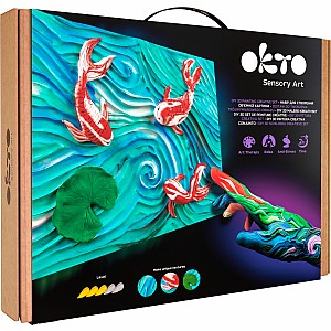 OKTO Sensory Art 3D Painting "Koi Carps" – 11.8" x 15.7" Canvas Kit