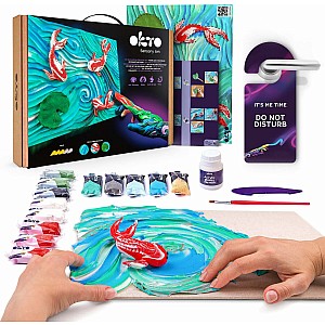 OKTO Sensory Art 3D Painting "Koi Carps" – 11.8" x 15.7" Canvas Kit