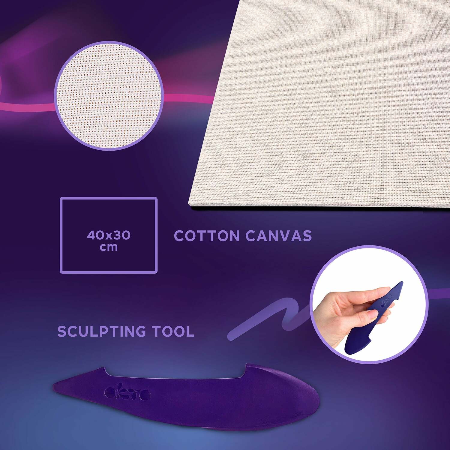 OKTO Sensory Art 3D Painting "Koi Carps" – 11.8" x 15.7" Canvas Kit